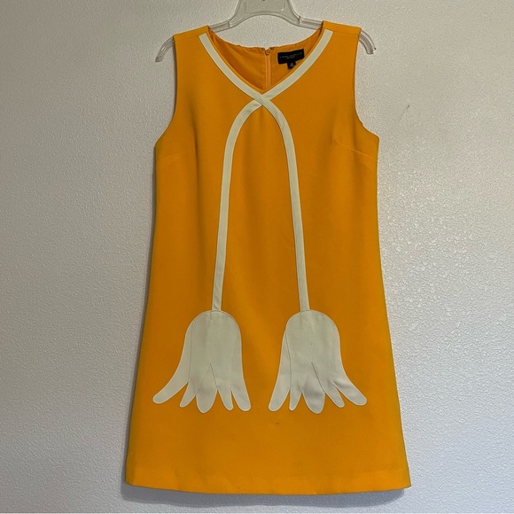 VICTORIA BECKHAM for Target Sleeveless Shift Dress Marigold Yellow Size Medium - Picture 3 of 13
